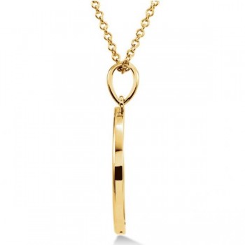 Crescent Moon Pendant Necklace  in Solid 14k Yellow Gold