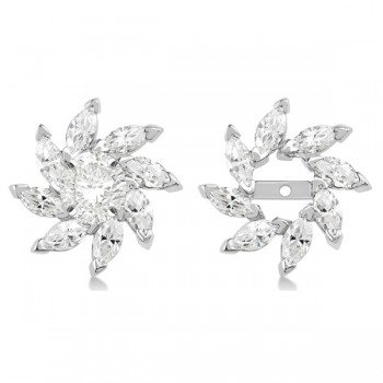 Marquise Earring Jackets in 14k White Gold (1.60ct)