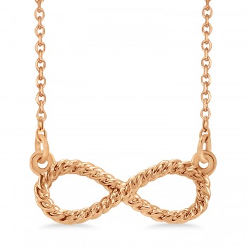 Infinity Rope Pendant Necklace 14k Rose Gold