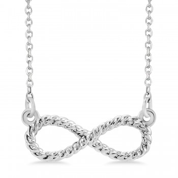 Infinity Rope Pendant Necklace 14k White Gold