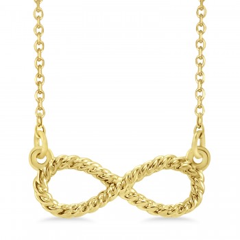 Infinity Rope Pendant Necklace 14k Yellow Gold