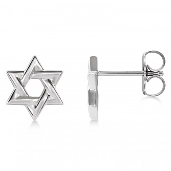 Jewish Star of David Stud Earrings Sterling Silver