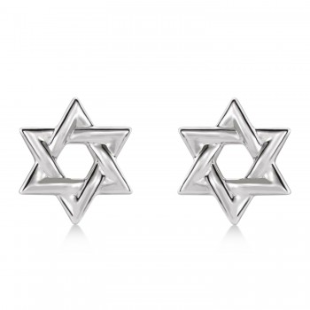 Jewish Star of David Stud Earrings Sterling Silver