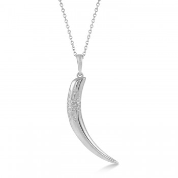 Tusk Pendant Necklace 14k White Gold