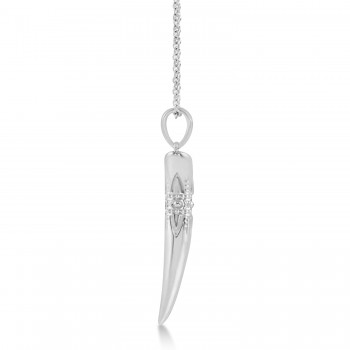 Tusk Pendant Necklace 14k White Gold