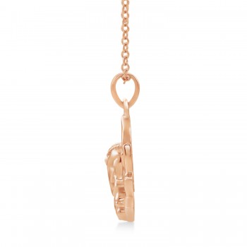 Hindu Deity Ganesha Pendant Necklace 14k Rose Gold