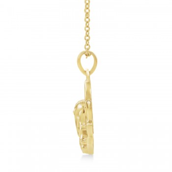 Hindu Deity Ganesha Pendant Necklace 14k Yellow Gold