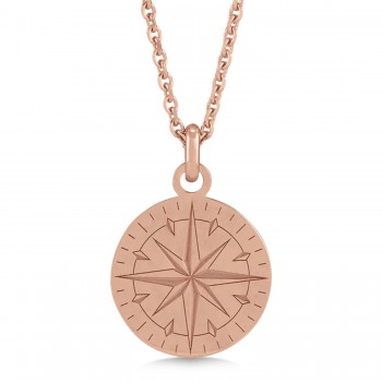 Compass Pendant Necklace 14K Rose Gold