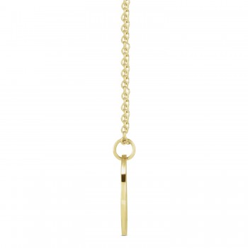 October Birth Flower Marigold Disc Pendant Necklace Vermeil