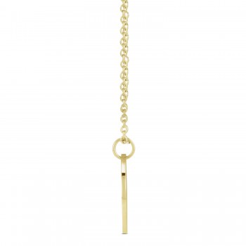 March Birth Flower Daffodil Disc Pendant Necklace Vermeil