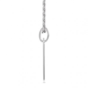 Playing Card Pendant Necklace 14K White Gold