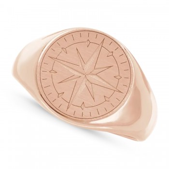 Compass Signet Ring 14K Rose Gold