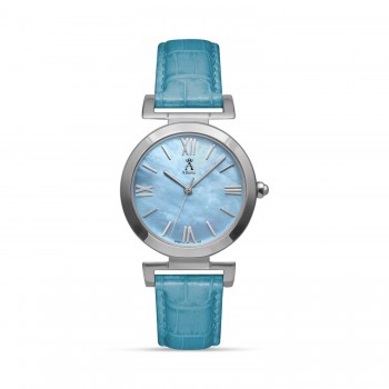 Allurez Women's Blue Mother of Pearl Stainless Steel Watch