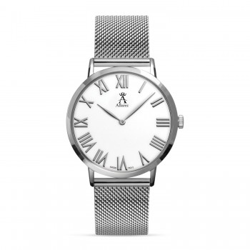 Allurez Men's Stainless Steel Mesh Bracelet Watch