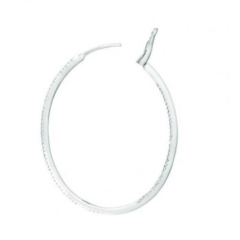 Inside-Outside Pave Oval Diamond Hoop Earrings 14k White Gold (0.50ct)