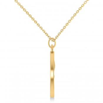 Cryptocurrency Ethereum Pendant Necklace With Bail 14k Yellow Gold