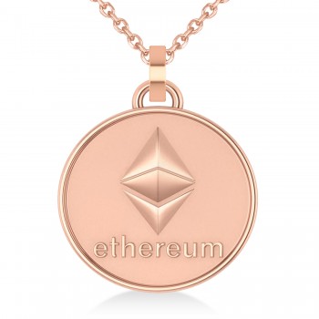 Cryptocurrency Ethereum Pendant Necklace With Bail 18k Rose Gold