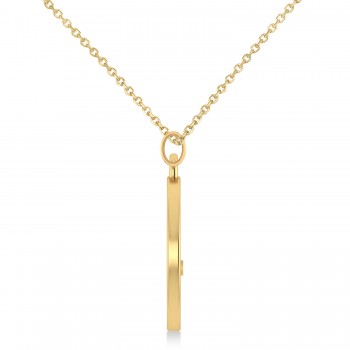 Cryptocurrency Dogecoin Pendant Necklace With Bail 14k Yellow Gold