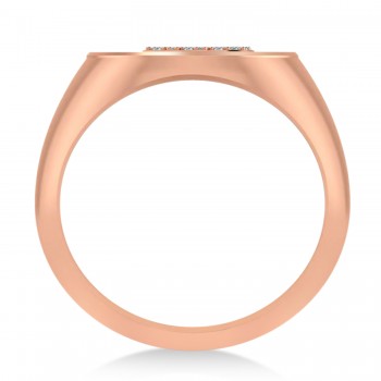 Diamond Cryptocurrency Bitcoin Men's Ring 14k Rose Gold (0.14ct)