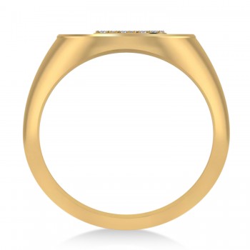 Diamond Cryptocurrency Bitcoin Men's Ring 14k Yellow Gold (0.14ct)