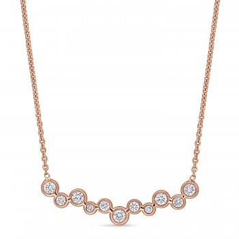 Round Diamond Necklace 18k Rose Gold (0.35 ct)