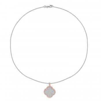 Round Diamond Design Pattern Pendant Necklace 18k Rose Gold (1.05 ct)