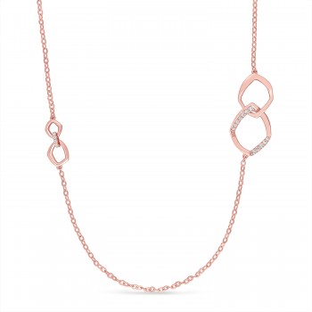 Round Diamond Necklace 18k Rose Gold (0.30 ct)