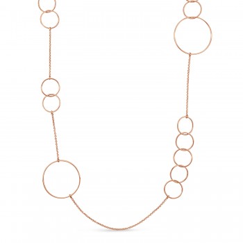 Multi-Circle Fancy Necklace 18k Rose Gold