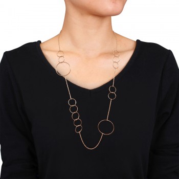 Multi-Circle Fancy Necklace 18k Rose Gold