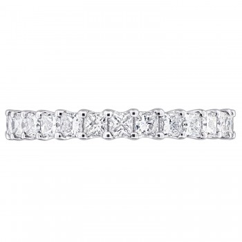 Princess Cut Lab Grown Diamond Eternity Ring 14K White Gold (1.96ct)
