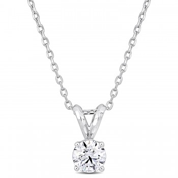 Round Cut Lab Grown Diamond Solitaire Pendant Platinum (0.75ct)