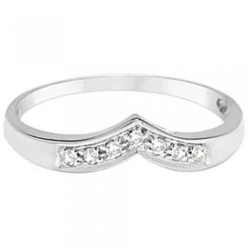 Classic Chevron V Shaped Diamond Ring 14k White Gold (0.10ct)