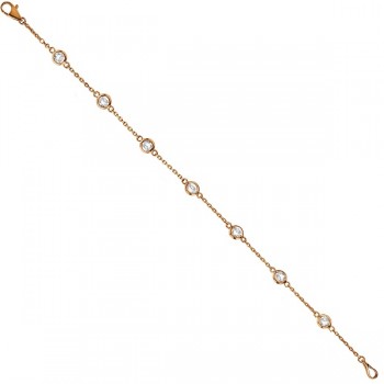 Diamond Station Bracelet Bezel-Set 14K Rose Gold (1.00ct)