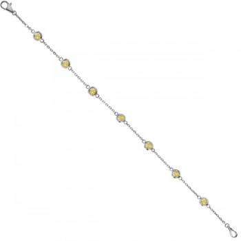 Fancy Yellow Diamond Station Bracelet Beze-Set 14K White Gold (0.75ct)