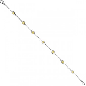 Fancy Yellow Diamond Station Bracelet Beze-Set 14K White Gold (0.50ct)
