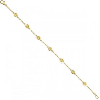 Fancy Yellow Diamond Station Bracelet Beze-Set 14K Y Gold (1.50ct)
