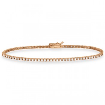 Eternity Diamond Tennis Bracelet 14k Rose Gold (1.00ct)