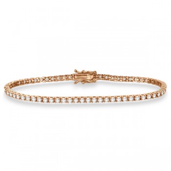 Eternity Diamond Tennis Bracelet 14k Rose Gold (3.00ct)