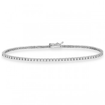 Eternity Diamond Tennis Bracelet 14k White Gold (1.00ct)