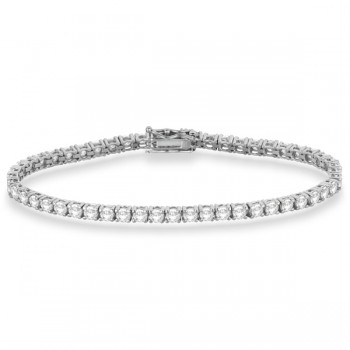 Eternity Diamond Tennis Bracelet 14k White Gold (5.51ct)