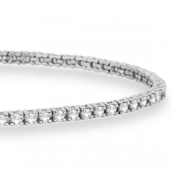 Alternating Diamond & Lab Diamond Eternity Tennis Bracelet 14K White Gold (10.01ct)