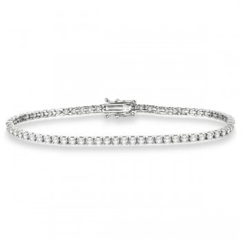 Eternity Diamond Tennis Bracelet 14k White Gold (3.51ct)