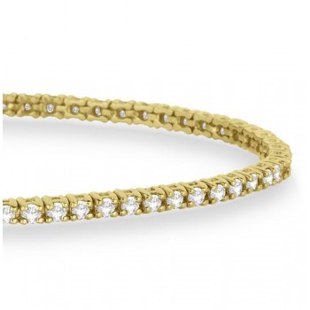 Diamond & Amethyst Eternity Tennis Bracelet 14K Yellow Gold (0.82ct)