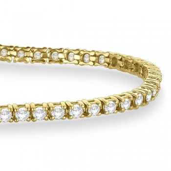 Diamond & Amethyst Eternity Tennis Bracelet 14K Yellow Gold (3.73ct)
