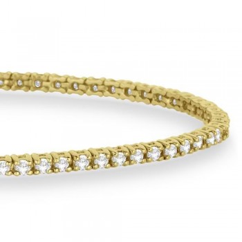 Lab Grown Diamond & Blue Sapphire Eternity Tennis Bracelet 14K Yellow Gold (0.97ct)