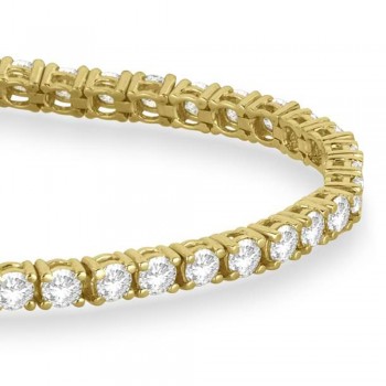 Lab Grown Diamond & Emerald Eternity Tennis Bracelet 14K Yellow Gold (5.17ct)
