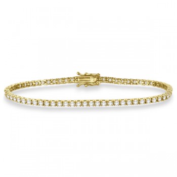 Eternity Diamond Tennis Bracelet 14k Yellow Gold (3.00ct)