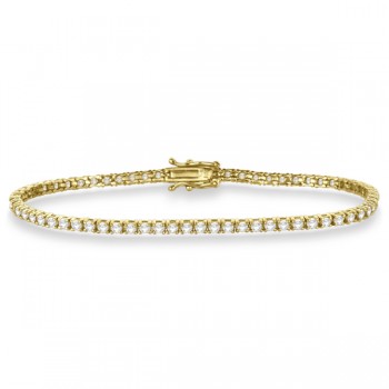 Eternity Diamond Tennis Bracelet 14k Yellow Gold (3.51ct)