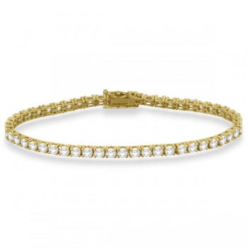 Eternity Diamond Tennis Bracelet 14k Yellow Gold (4.13ct)