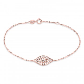 Evil Eye Diamond Bracelet in 14k Rose Gold (0.42ct)